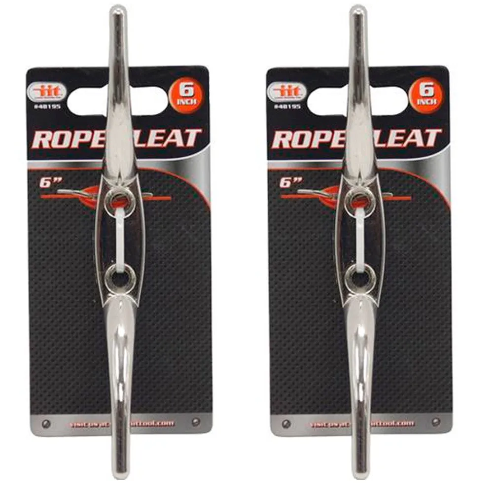 2 Pc Rope Cleat Stainless Steel 6" Boat Dock Deck Marine Yacht Line Flag Anchor