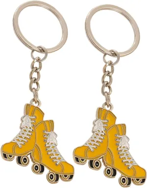 2Pcs Roller Skates Key Rings Metal Key Holders Hanging Skates Ornaments Cute Charm Keychain for Bags Unique Present for Skating Lovers Creative Present for Women