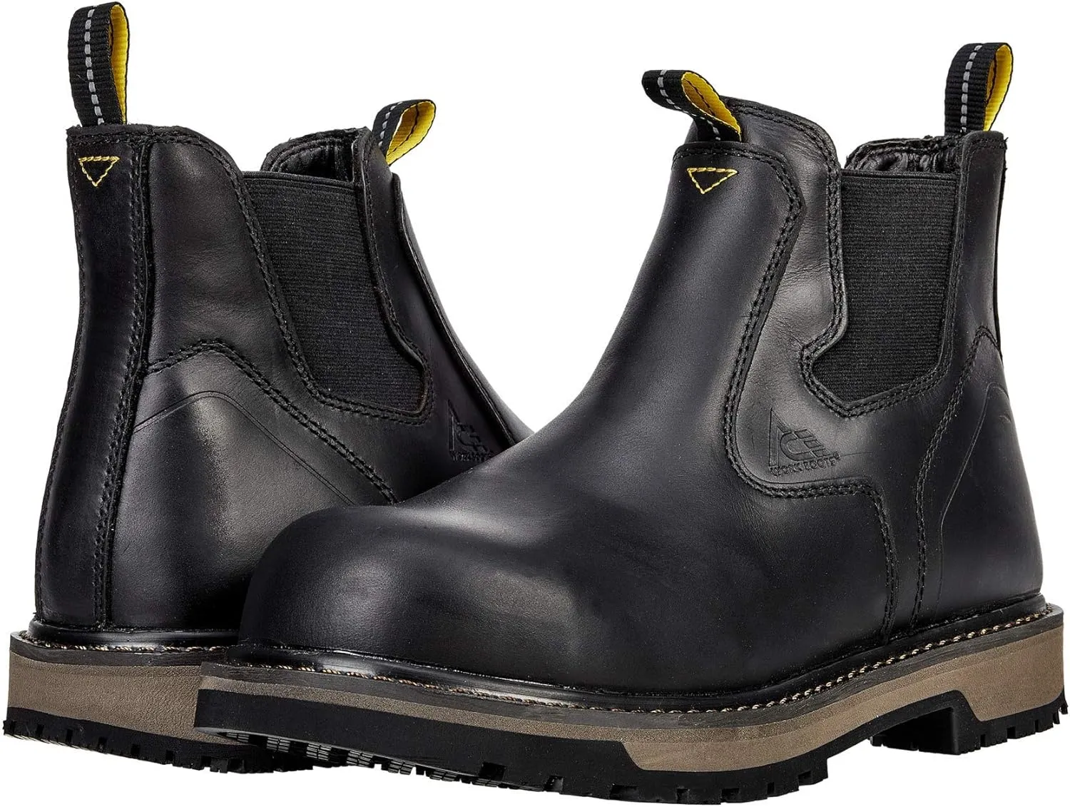 ACE Work Boots Firebrand, Men's Composite Toe (CT) Work Boots, Slip Resistant, Water Resistant, Black, Size 8.5
