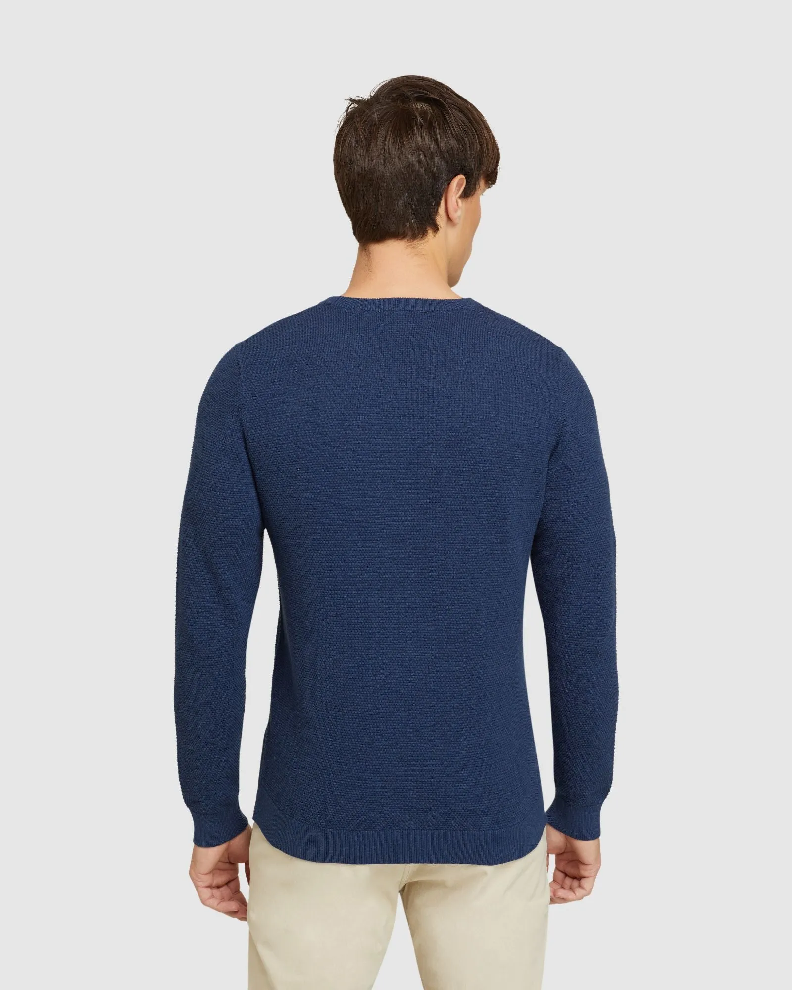 Arlo Textured Cotton Crew Neck Knit