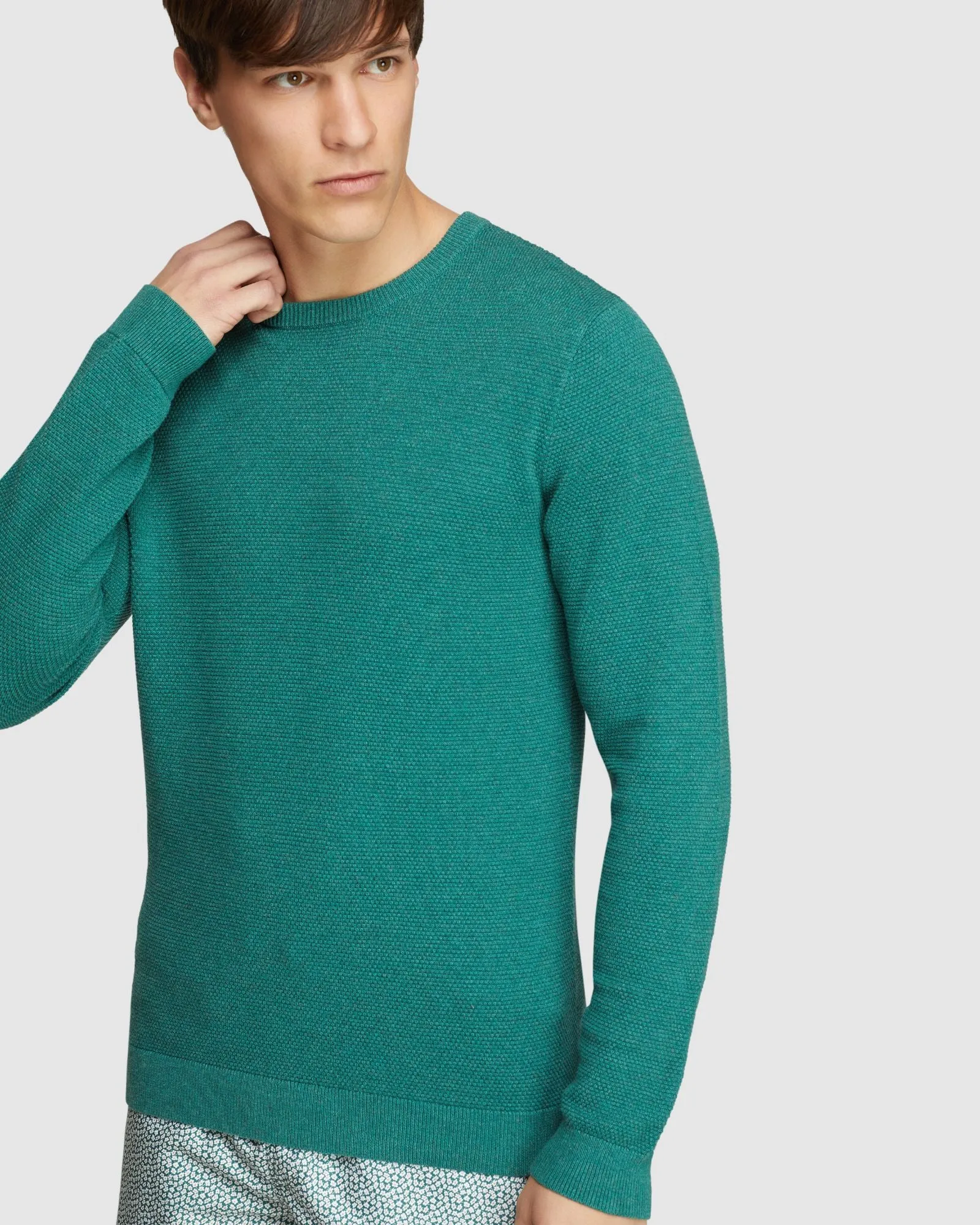 Arlo Textured Cotton Crew Neck Knit