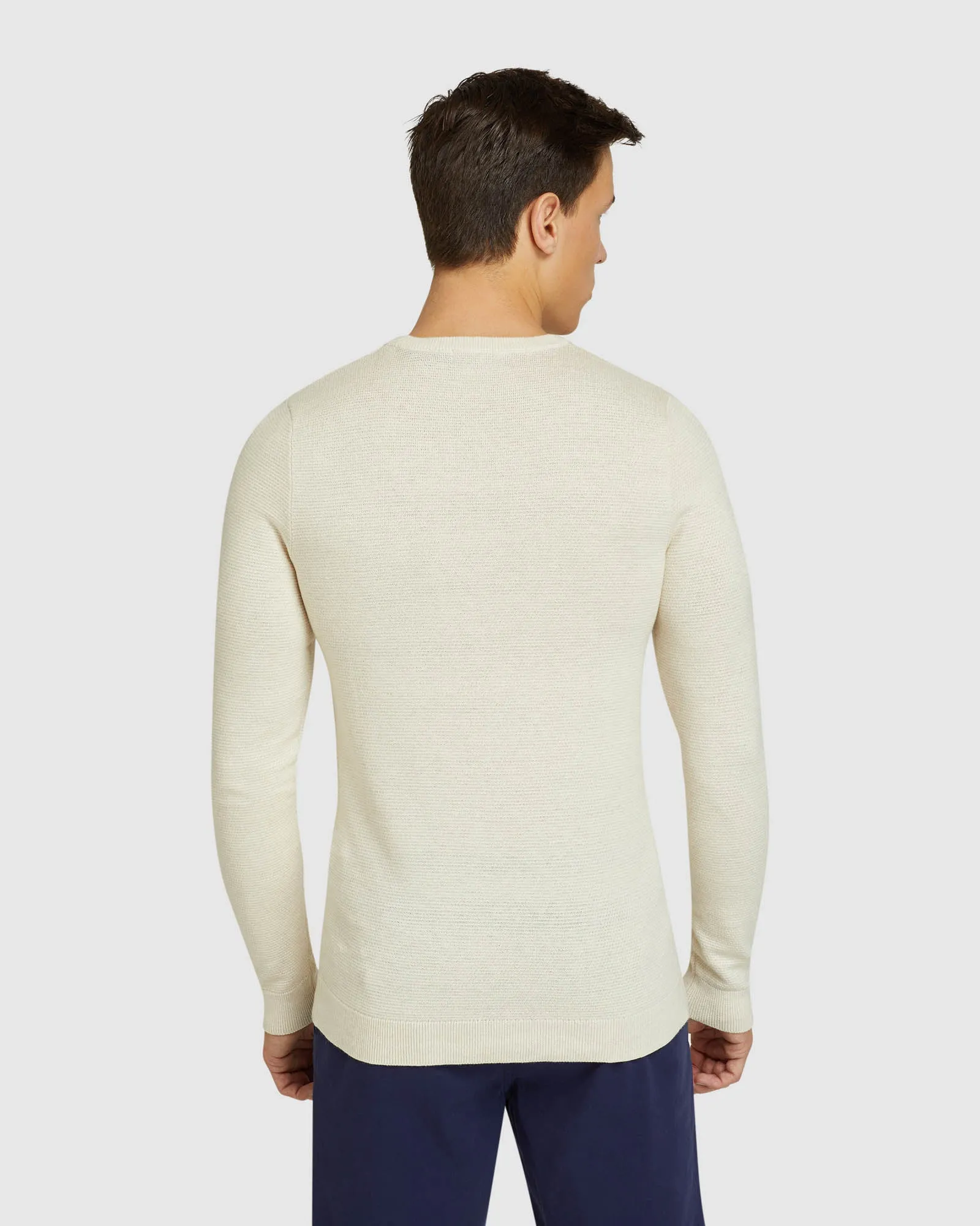 Arlo Textured Cotton Crew Neck Knit