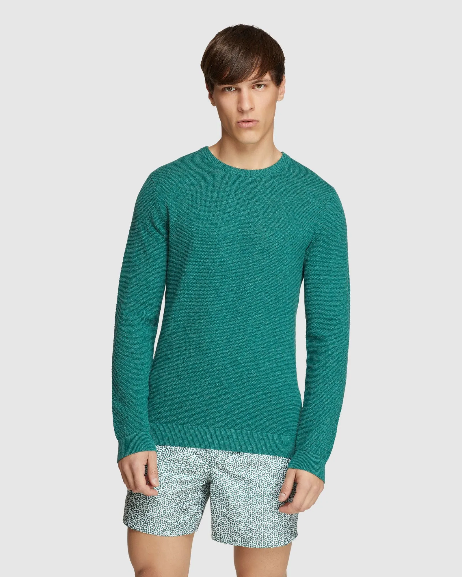 Arlo Textured Cotton Crew Neck Knit