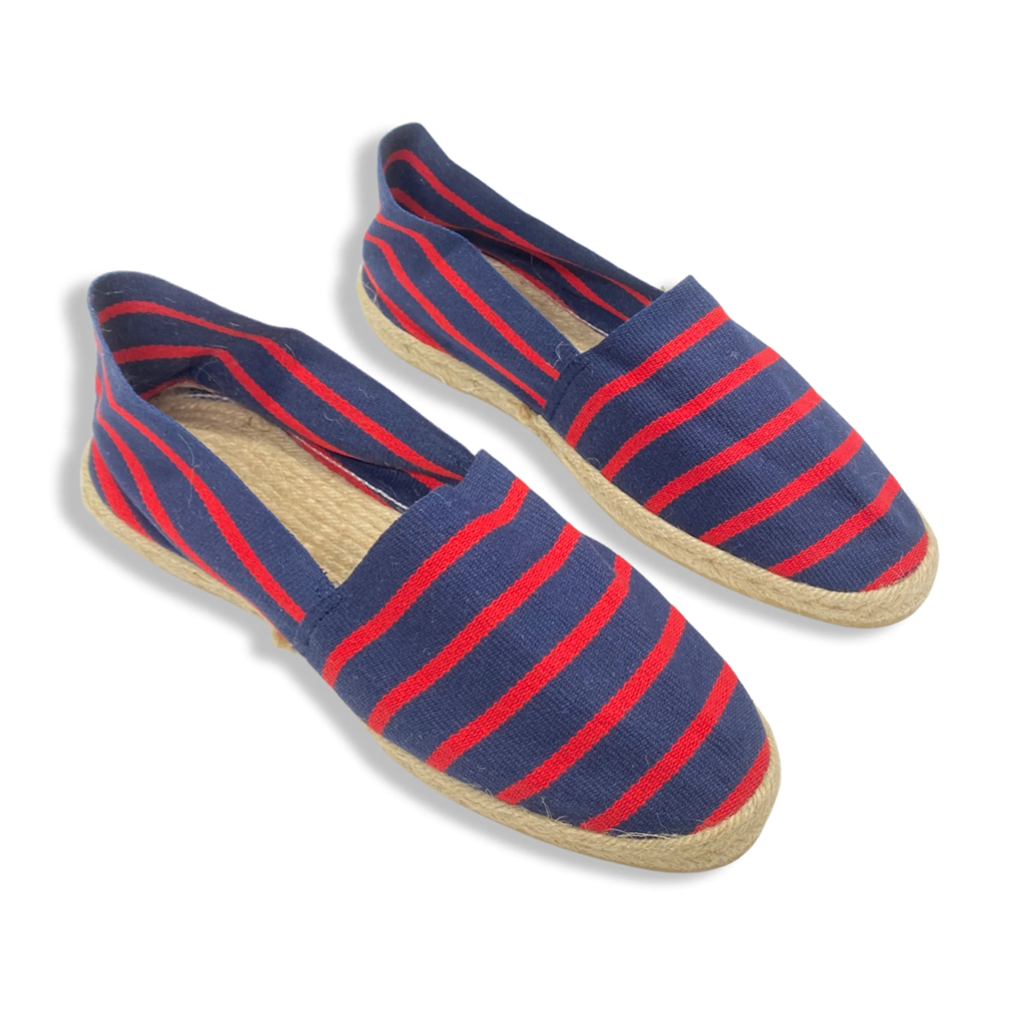 ARTISANAT FRANCAIS red and navy espadrilles