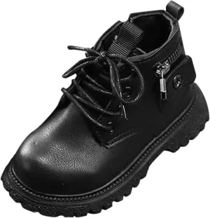 Autumn Winter New Boys Girls British Single Boot Boys Kids Side Zipper Fashion Short Shoes Little Kid Bog Boots