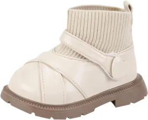 Baby Toddler Knitted First Walking Boot Boys Girls Soft Sole Anti Slip Socks Shoes Winter Warm Flat Dress Shoes