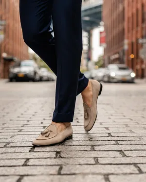 Beige Suede Leather Fresco Loafers