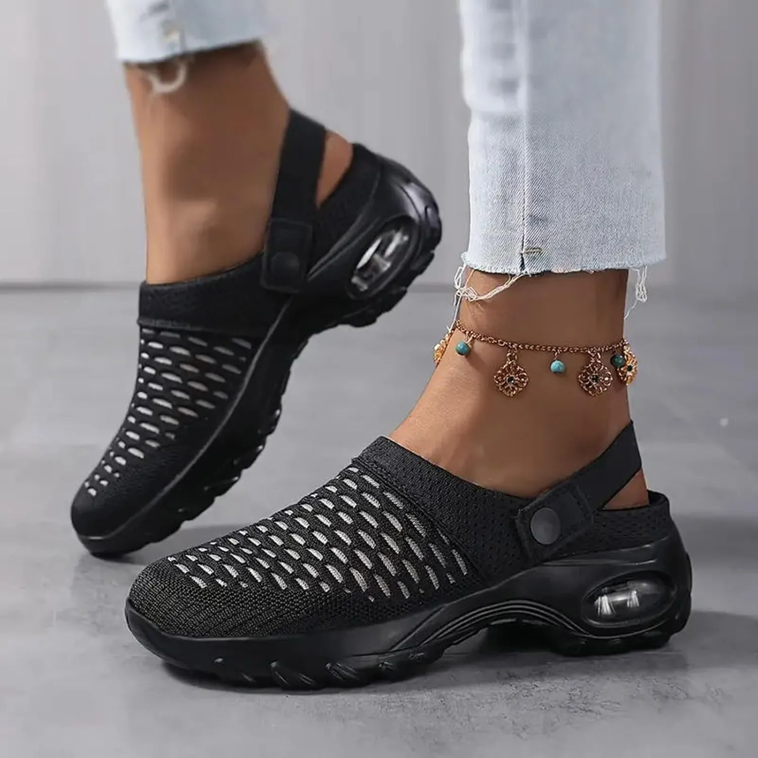 Cathalem Mules for Women 2024 Air Cushion Orthopedic Slip on Shoes Air Cushion Slip-on Diabetic Walking Shoes for Women