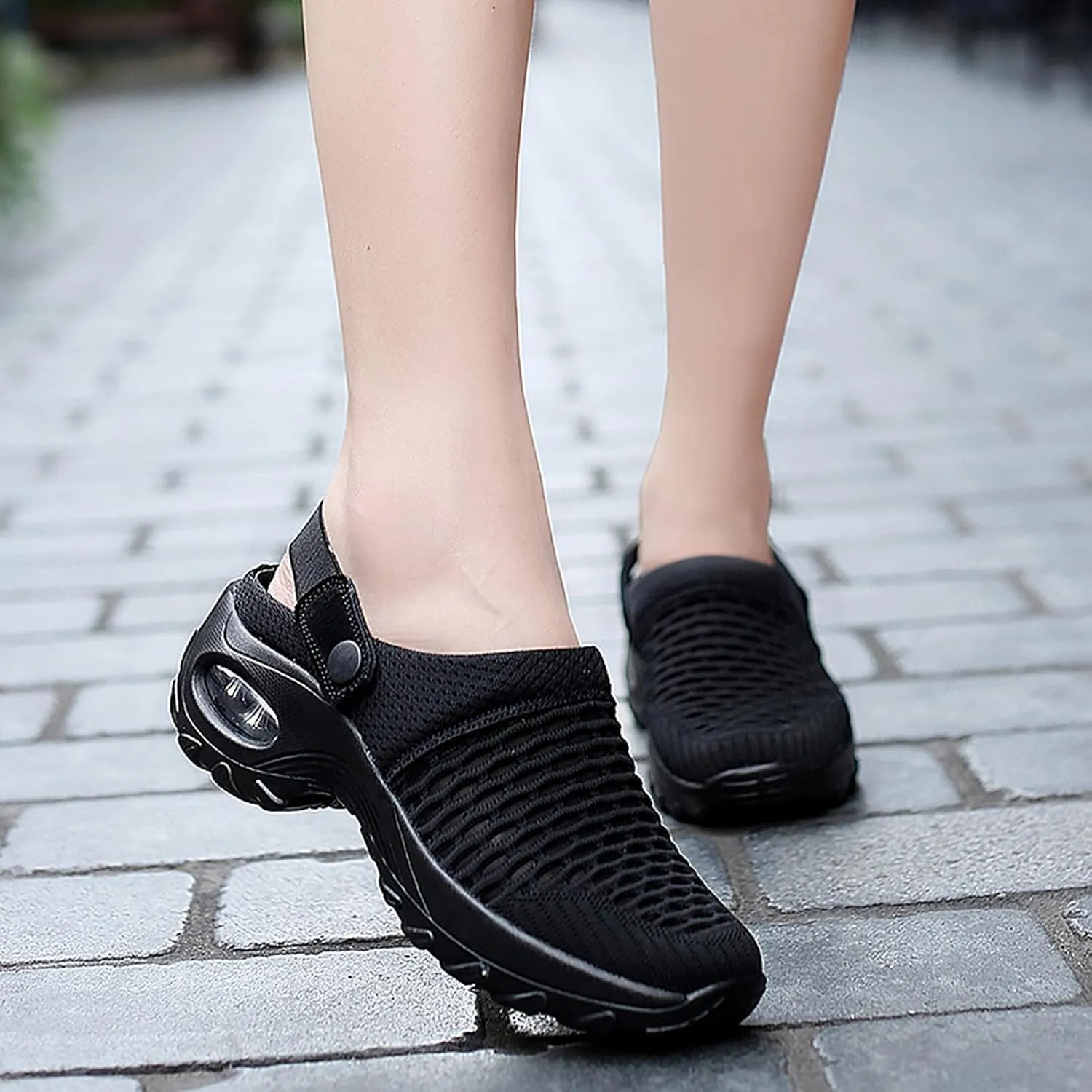 Cathalem Mules for Women 2024 Air Cushion Orthopedic Slip on Shoes Air Cushion Slip-on Diabetic Walking Shoes for Women