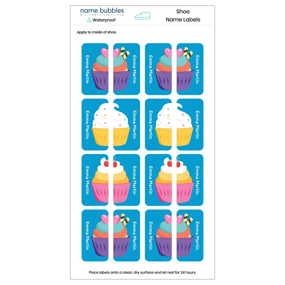 Cupcakes Shoe Labels