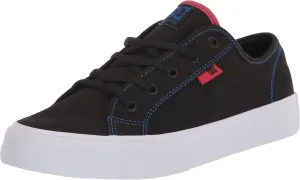 DC Boy's Manual Low Shoe Skate, Black/White/Red, 12 Big Kid