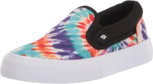 DC Boy's Manual Slip-On Low Shoe Skate, Primary Tie Dye, 5 Big Kid