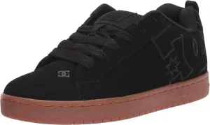 DC Men's Court Graffik Casual Low Top Skate Shoe Sneaker, Black/Gum/Black, 13