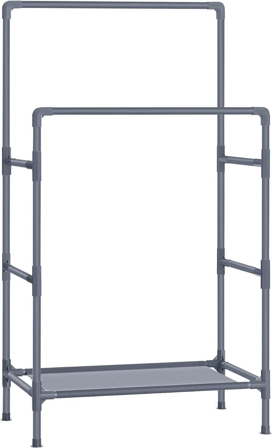 Durable Double Rail Metal Clothes Rack with Shelf - SONGMICS