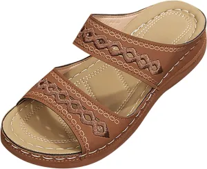 Eduavar Walking Sandals Women Comfort, Sandals Women Comfortable Slip On Sandals Open Toe Slip On Walking Sandals Shoes