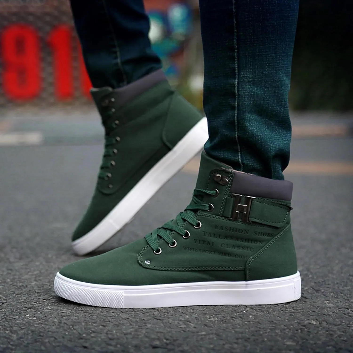 Flat Bottom Sport Shoes for Men Memory Foam Ankle Boots Comfort Lace Up Walking Boots Lightweight Casual Light Boots