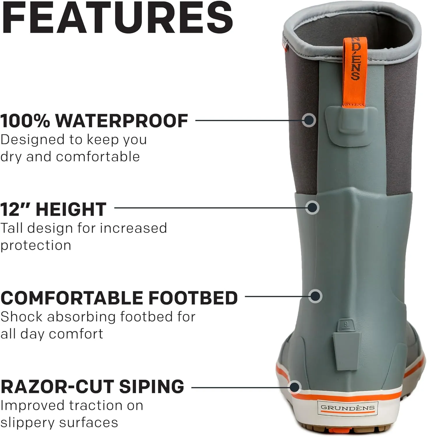 Grund??ns Men??s 12?? Deck Boot | Durable, Waterproof
