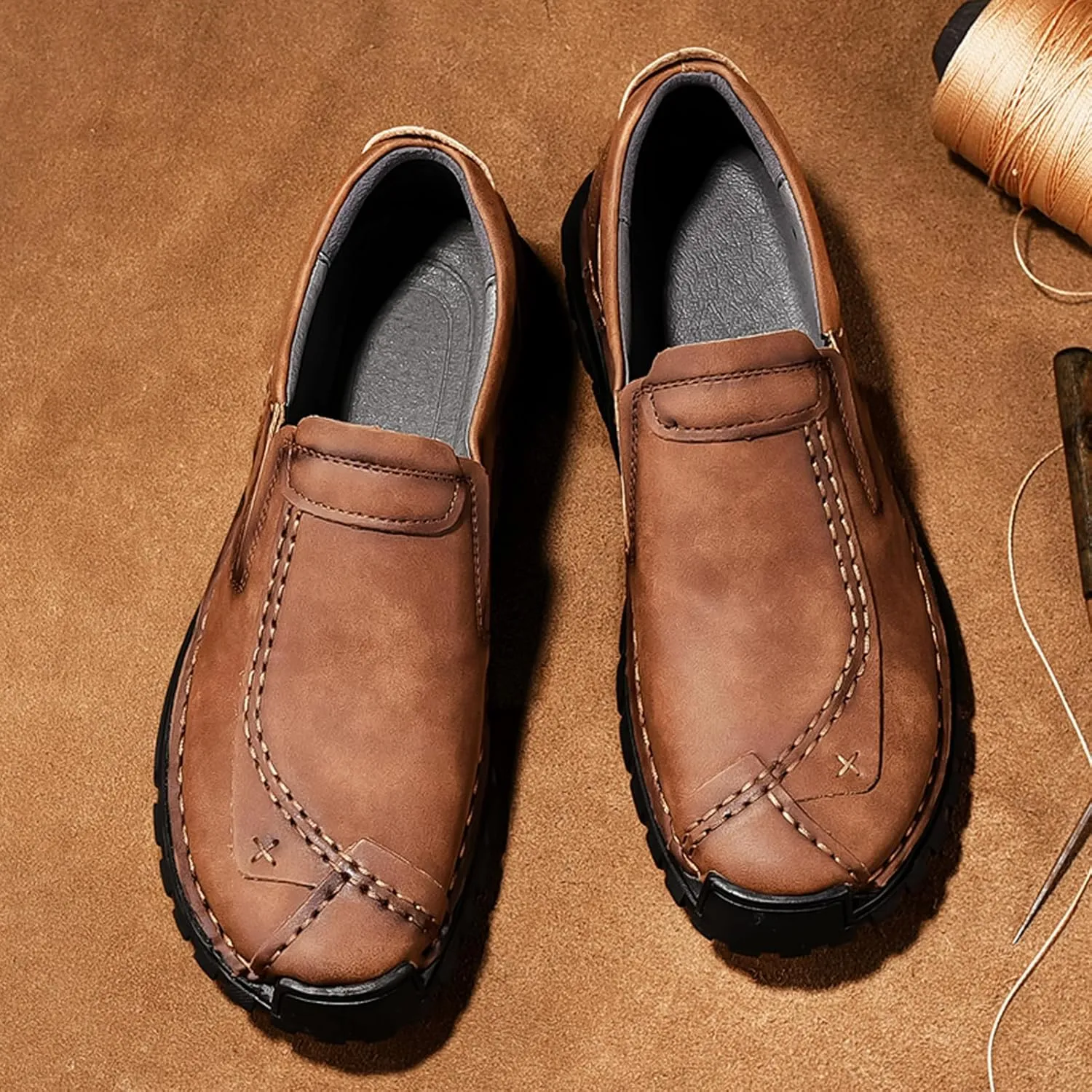 Honeystore Men's Loafers Flats Driving Casual Slip-on Shoes
