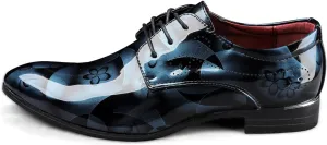 HOOENG Formal Shoes for Men Lace Up Brogue Floral Round Toe Derby Shoes Vegan Leather Anti-Slip Non Slip Resistant Party