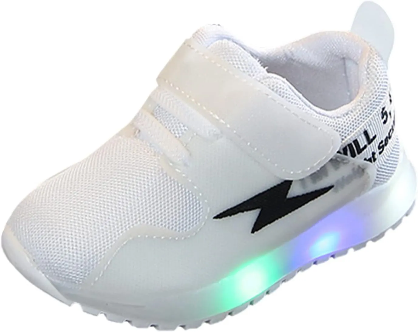 IWIHMIV Toddler Boy Tennis Shoes Girls' Athletic Shoes Kids Light Up Lightweight Non Slip Comfort Sneakers