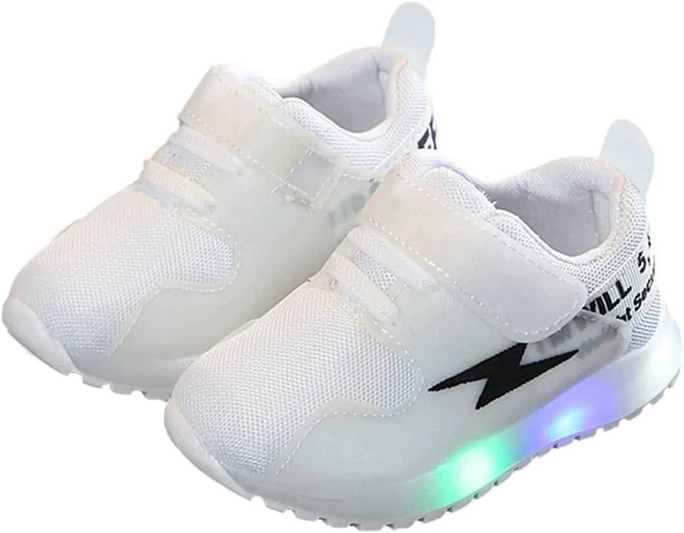 IWIHMIV Toddler Boy Tennis Shoes Girls' Athletic Shoes Kids Light Up Lightweight Non Slip Comfort Sneakers