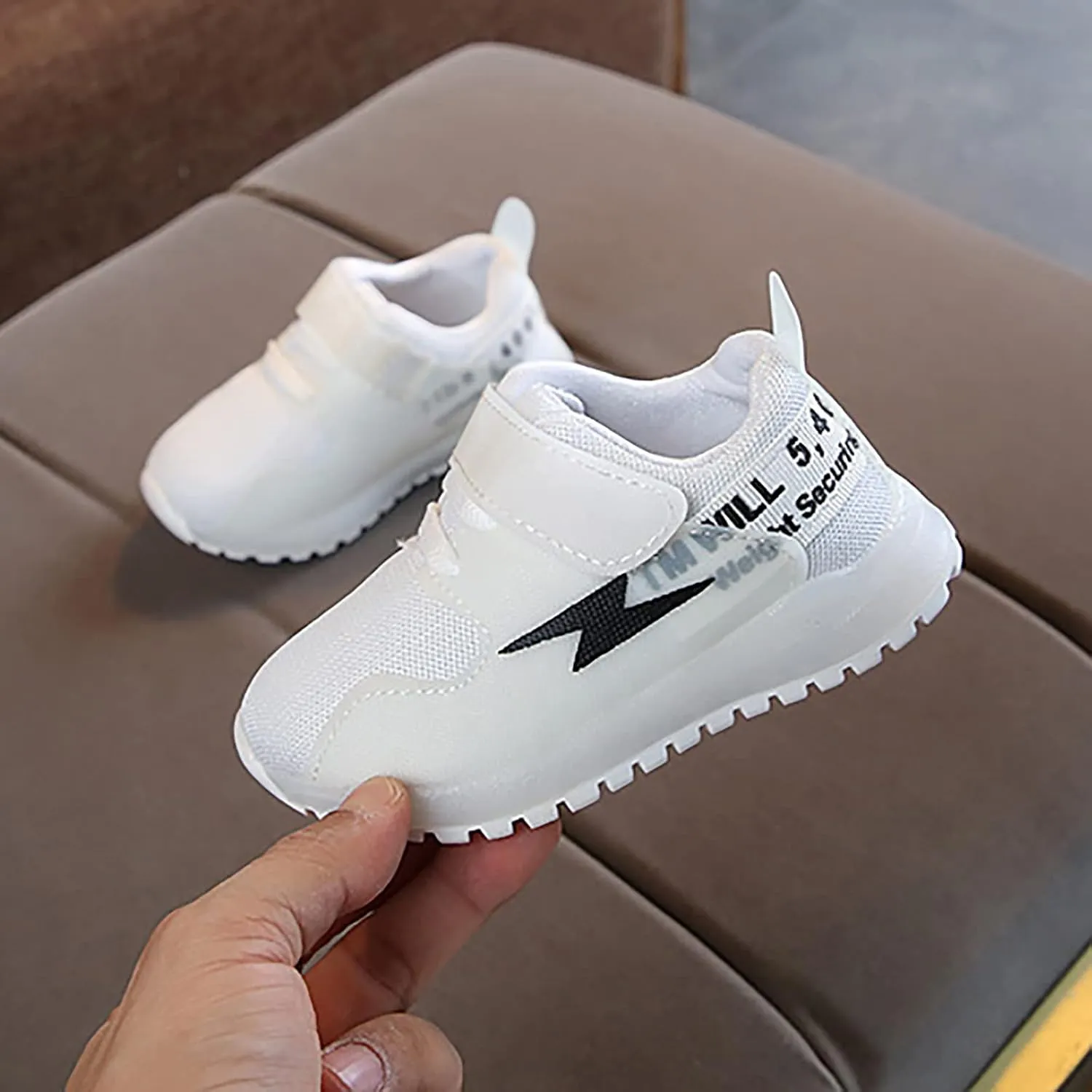 IWIHMIV Toddler Boy Tennis Shoes Girls' Athletic Shoes Kids Light Up Lightweight Non Slip Comfort Sneakers