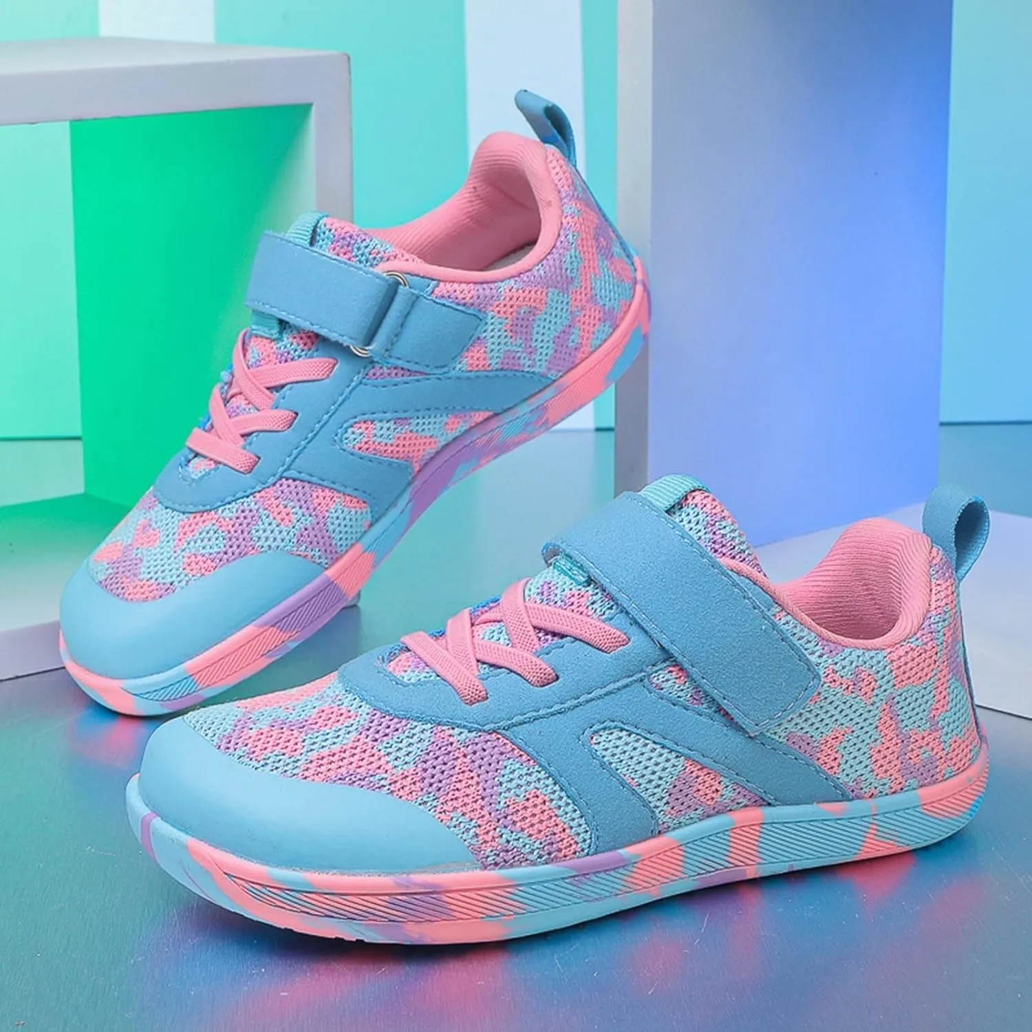 Kids Breathable Sneakers Flat Non Slip Sole Rubber Sport Shoes Boys Girls Outdoor Running Sport Shoes Mesh Casual