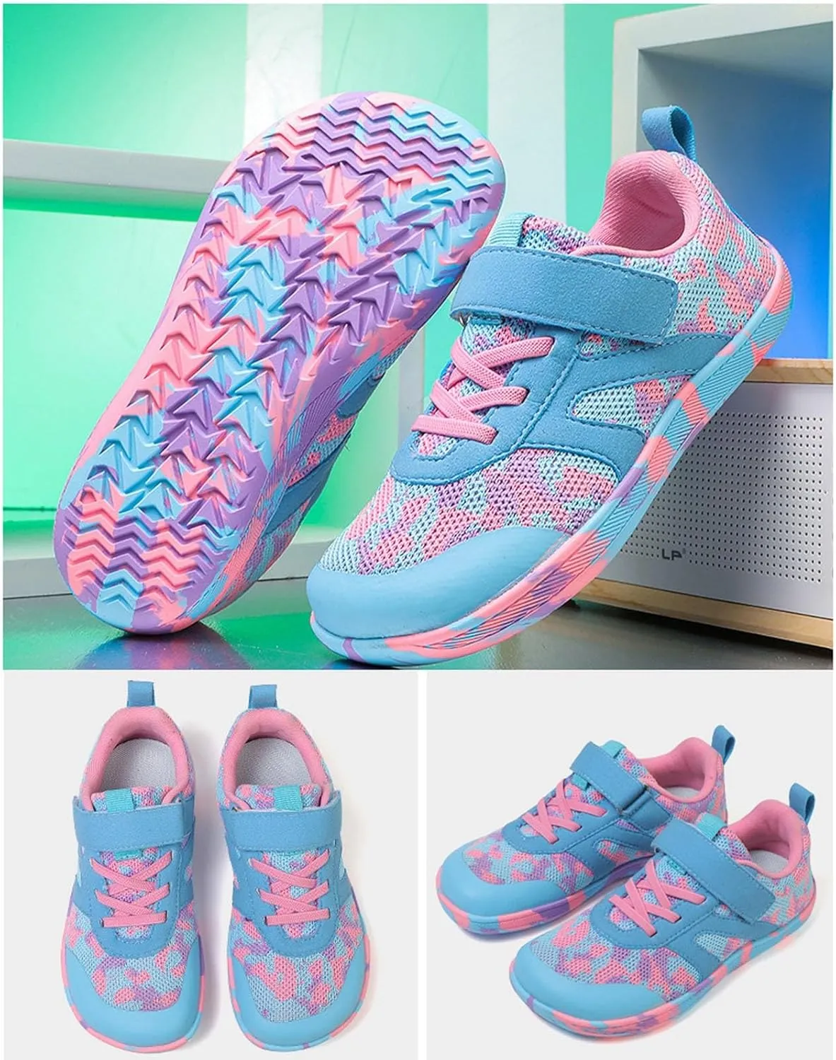Kids Breathable Sneakers Flat Non Slip Sole Rubber Sport Shoes Boys Girls Outdoor Running Sport Shoes Mesh Casual