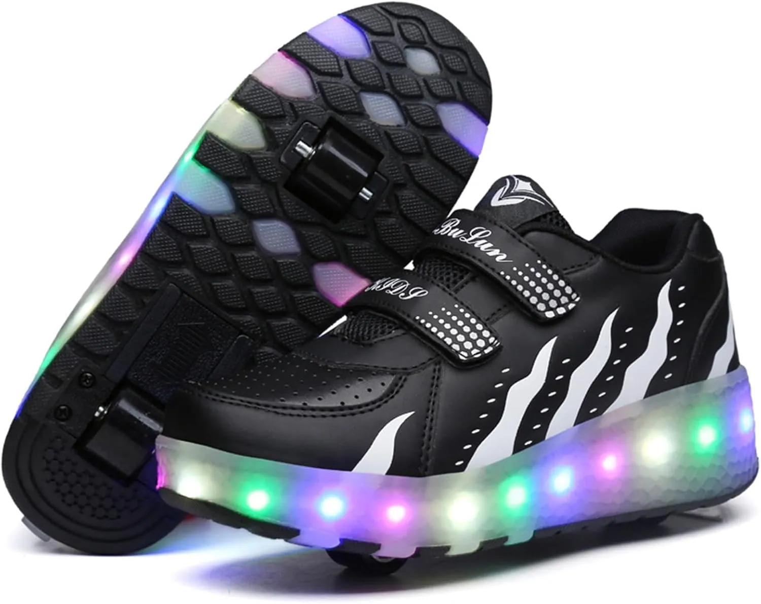 Kids Roller Skate Shoes Roller Sport Sneakers Shoes for Boys Girls Outdoor Parkour Shoes with 4-Wheels Retractable Sneakers Shoes for Birthday Children Show Gift