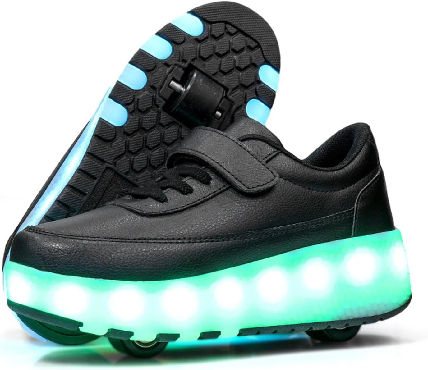Kids Roller Skate Shoes Roller Sport Sneakers Shoes for Boys Girls Outdoor Sneakers Shoes with 2 Wheels Retractable Sneakers Shoes for Children's Park Walking Sports