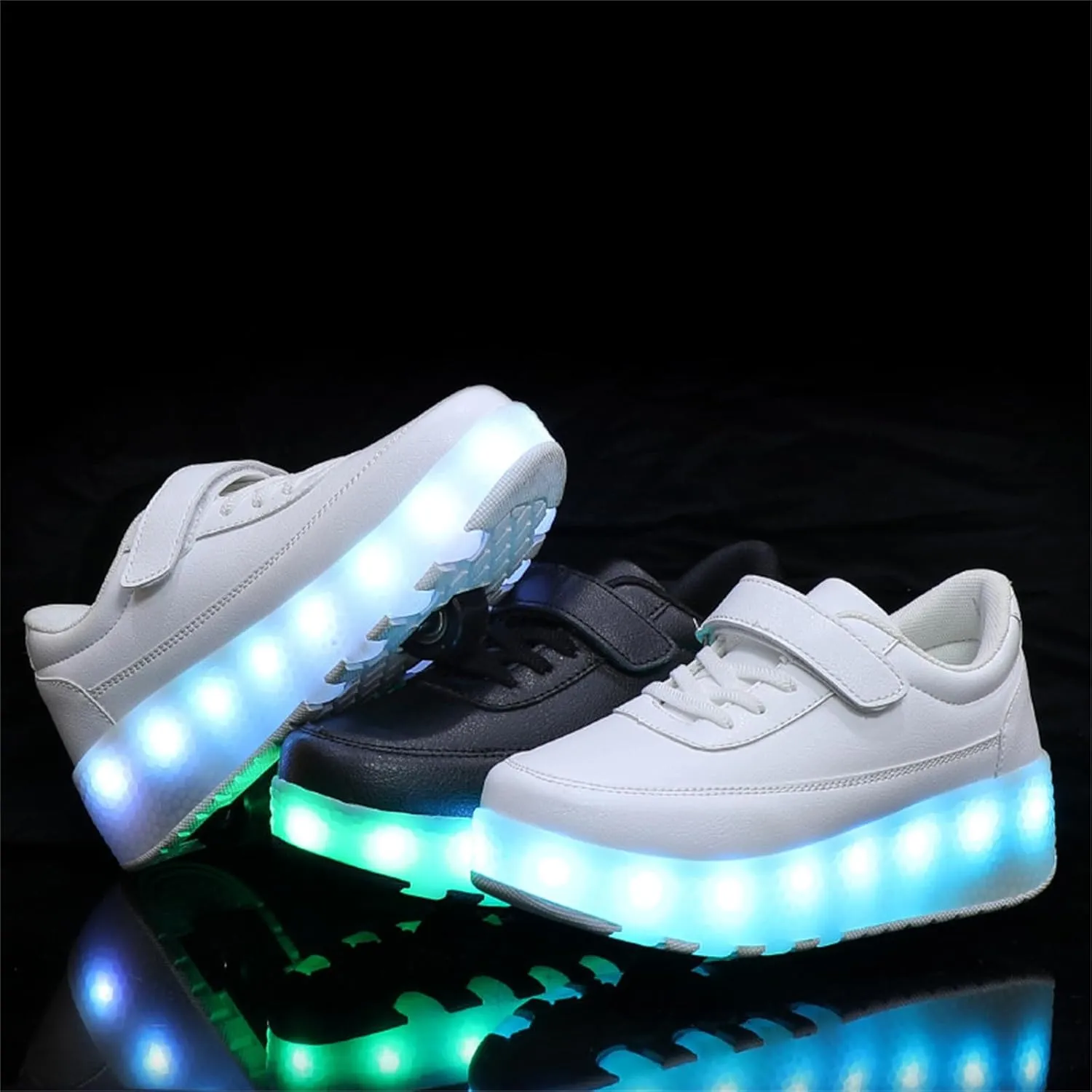 Kids Roller Skate Shoes Roller Sport Sneakers Shoes for Boys Girls Outdoor Sneakers Shoes with 2 Wheels Retractable Sneakers Shoes for Children's Park Walking Sports