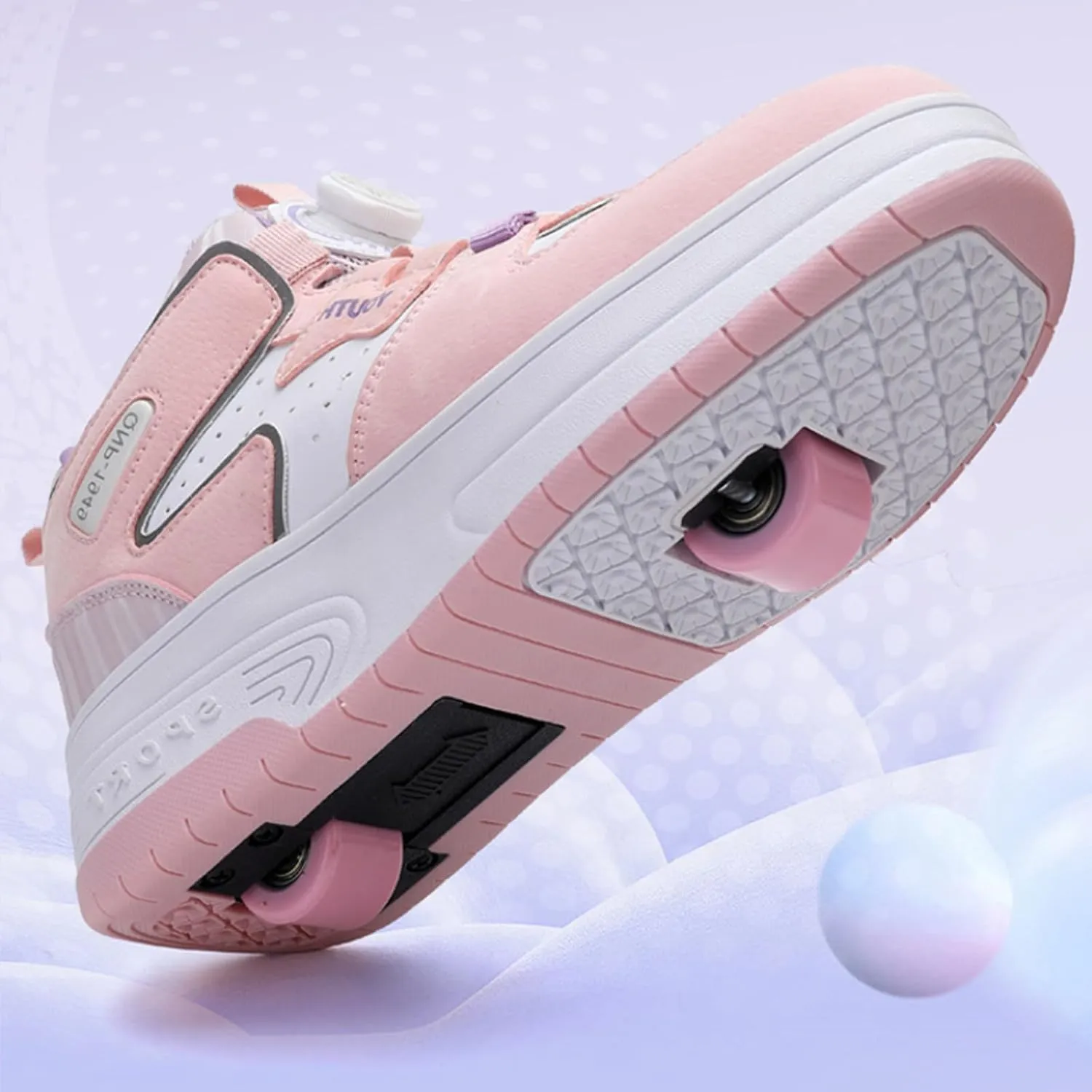 Kids Roller Skates Shoes Sneakers for Boys & Girls, Outdoor Parkour Shoes with 2 Wheels Unisex Skateboarding Shoe Retractable Skating Shoes for Children's Park Walking Sports