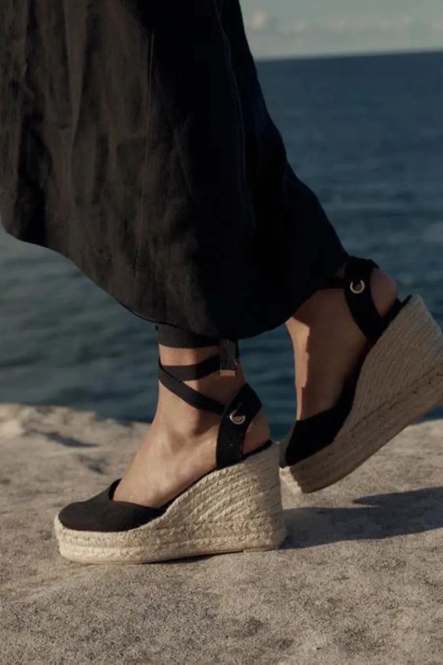 La Tribe x Caitlin Crisp High Wedge Espadrille Black