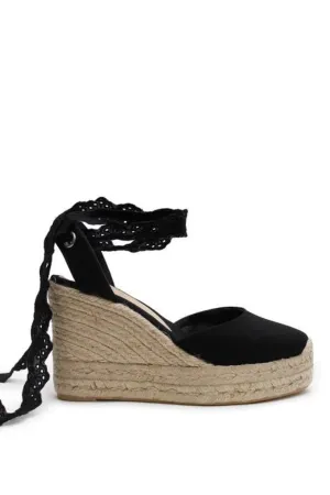 La Tribe x Caitlin Crisp High Wedge Espadrille Black
