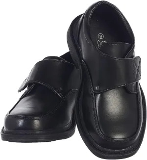 Lito Children's Wear Boys Matte Shoes, Black, 5 Big Kid