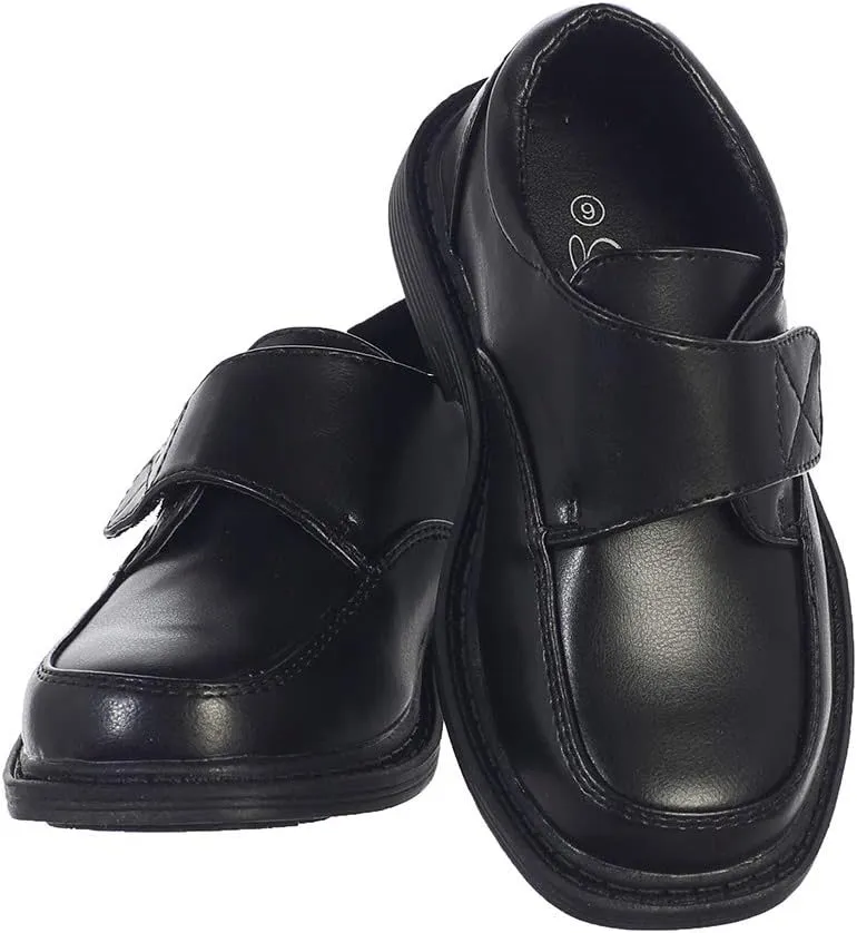 Lito Children's Wear Boys Matte Shoes, Black, 5 Big Kid