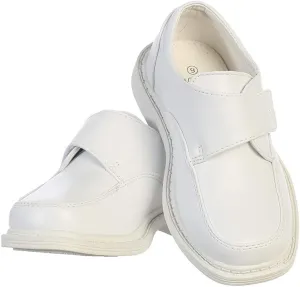 Lito Children's Wear Boys Matte Shoes, White, 9 Toddler