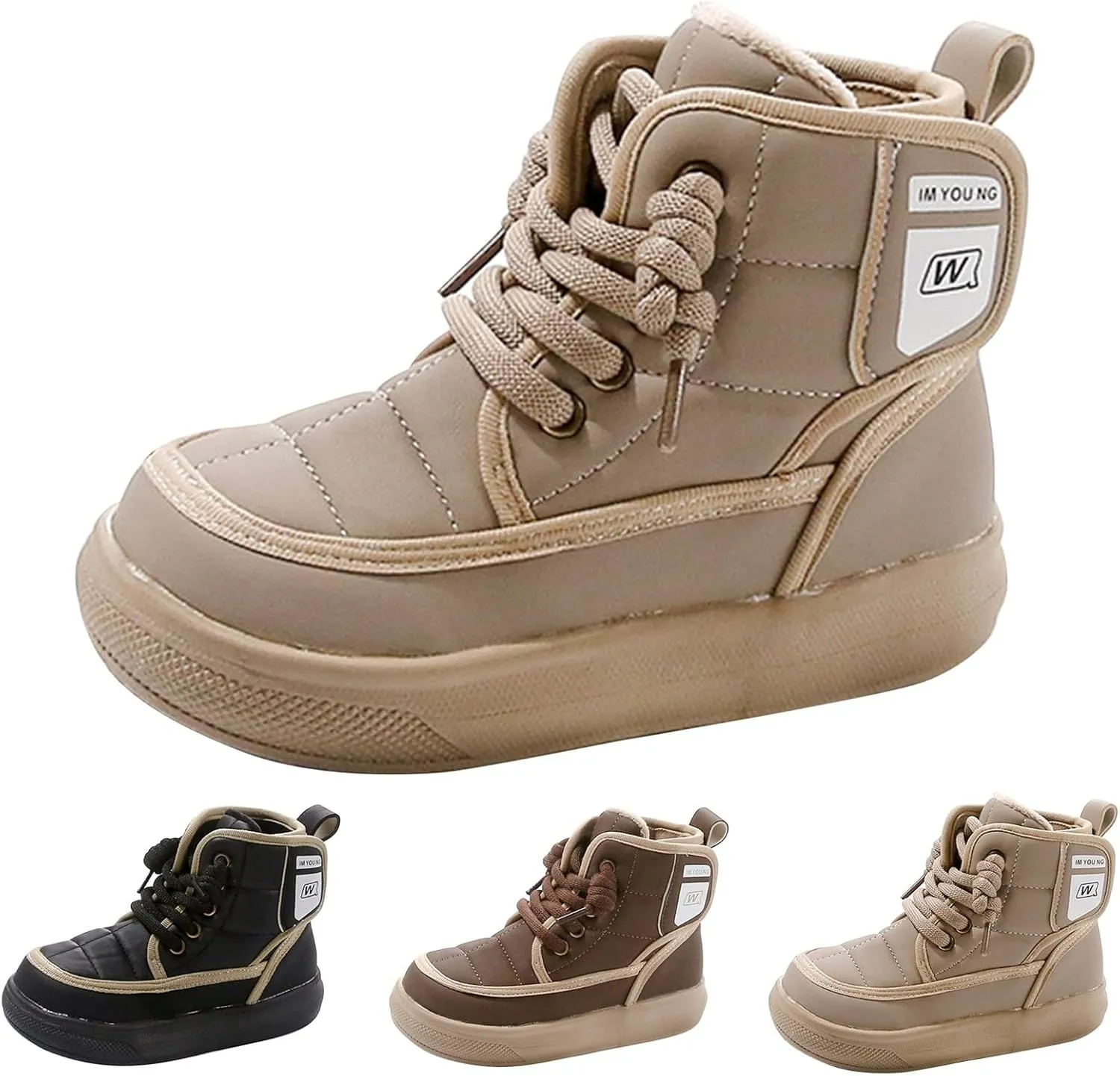 Little/Big Kids Snow Boots Boys Girls Winter Thicken Cozy Warm Nonslip Lightweight Outdoor Walking Hiking Shoes