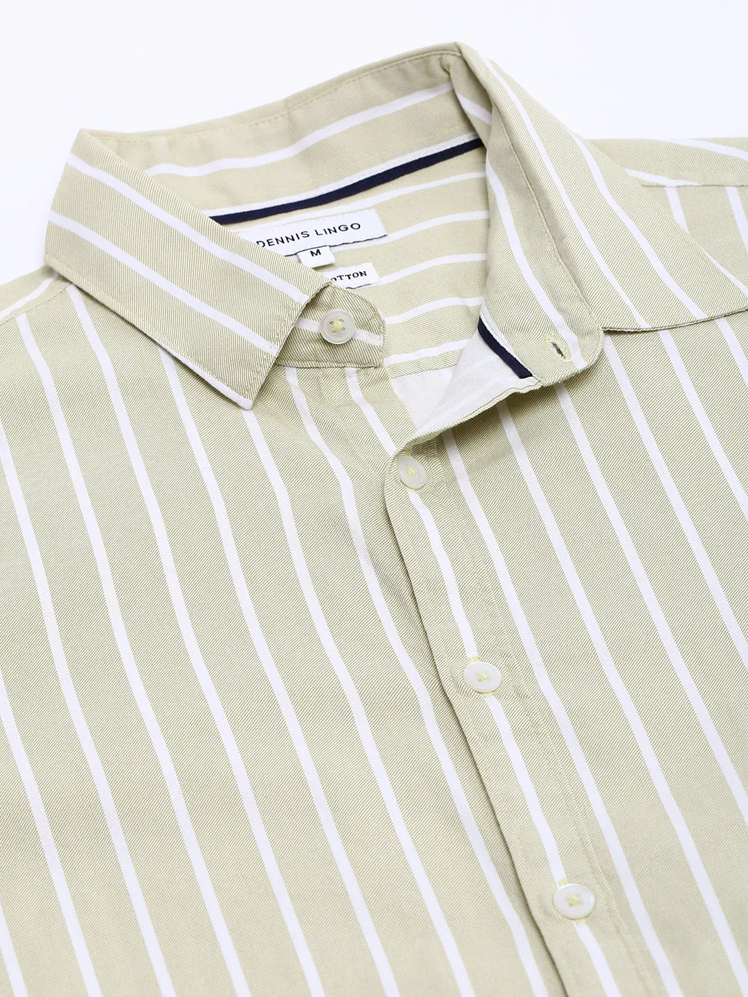Men's Beige Striped Slim Fit Casual Shirt