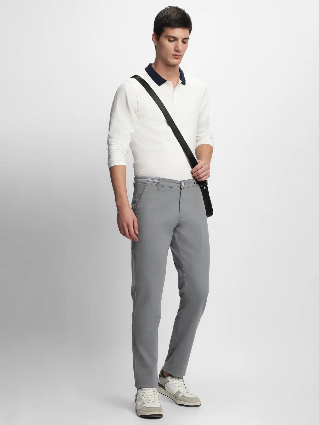 Men's CeMen'st Grey Slim Fit Wrinkle Free Chinos