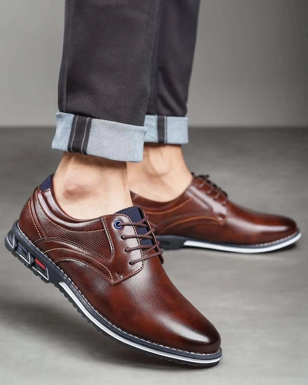 Men??s Dress Shoes Casual Business Oxford Derby Orthopedic Leather Shoes Comfortable Walking Shoes Office Loafers Work Flats Men's Shoes