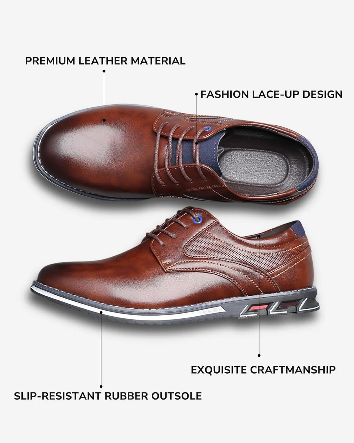 Men??s Dress Shoes Casual Business Oxford Derby Orthopedic Leather Shoes Comfortable Walking Shoes Office Loafers Work Flats Men's Shoes