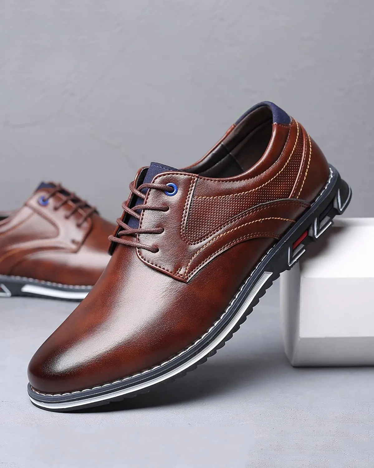 Men??s Dress Shoes Casual Business Oxford Derby Orthopedic Leather Shoes Comfortable Walking Shoes Office Loafers Work Flats Men's Shoes