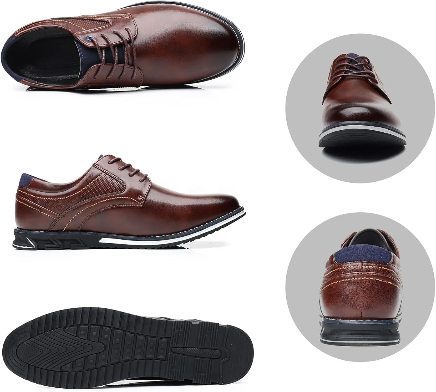 Men??s Dress Shoes Casual Business Oxford Derby Orthopedic Leather Shoes Comfortable Walking Shoes Office Loafers Work Flats Men's Shoes