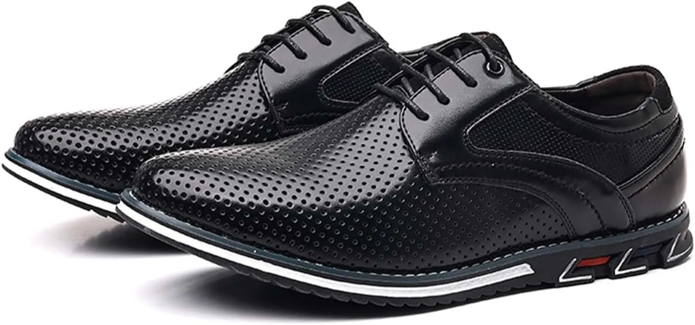 Men??s Dress Shoes Casual Oxford Derby Orthopedic Leather Shoes Breathable Walking Shoes Summer Business Office Loafers Work Flats