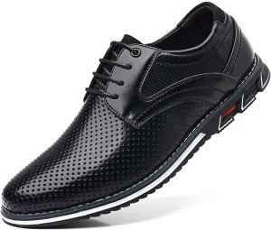 Men??s Dress Shoes Casual Oxford Derby Orthopedic Leather Shoes Breathable Walking Shoes Summer Business Office Loafers Work Flats