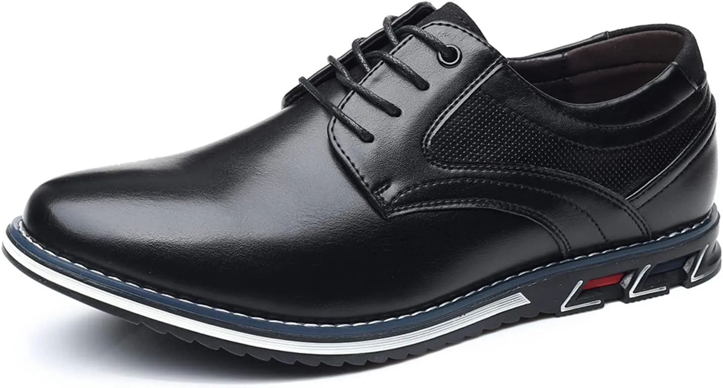 Mens Dress Shoes Casual Oxford Derby Orthopedic Leather Shoes Comfortable Walking Shoes Business Office Loafers Work Flats