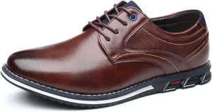 Mens Dress Shoes Casual Oxford Derby Orthopedic Leather Shoes Comfortable Walking Shoes Business Office Loafers Work Flats