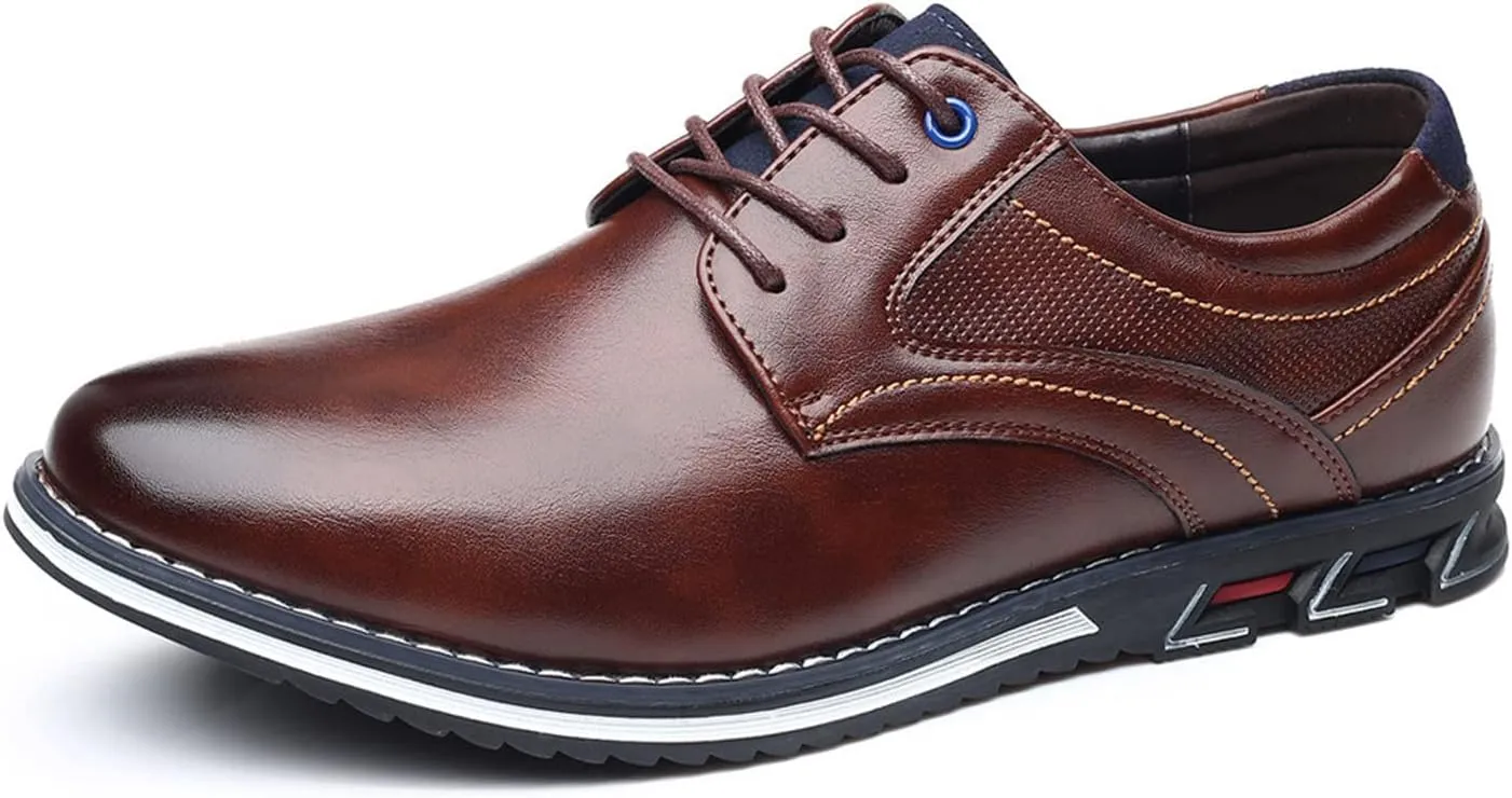 Mens Dress Shoes Casual Oxford Derby Orthopedic Leather Shoes Comfortable Walking Shoes Business Office Loafers Work Flats