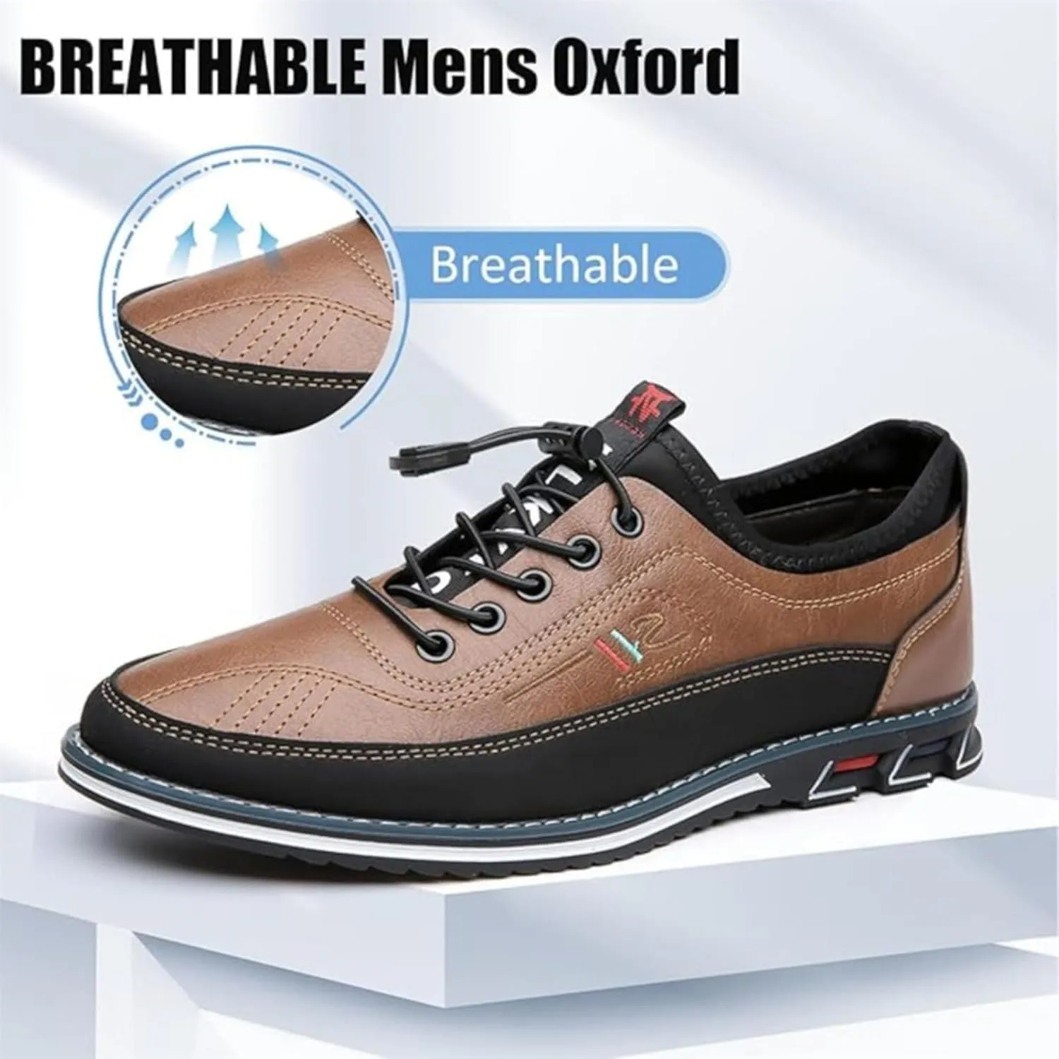 Mens Dress Shoes Casual Oxfords Lace-Up Lightweight Formal Business Shoes Leather Loafers Fashion Sneakers Driving Loafers Orange
